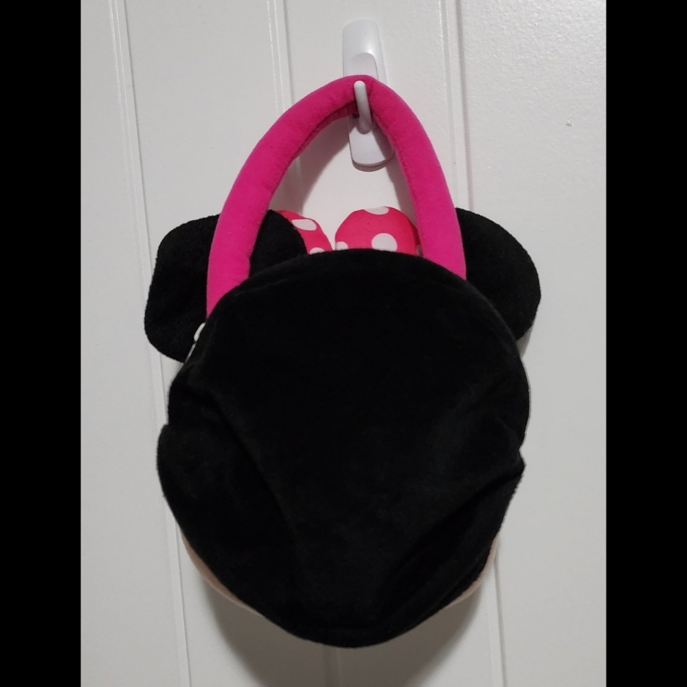 Disney Minnie Mouse purse 3d head soft plush pink polka dot girls bag - Picture 2 of 6